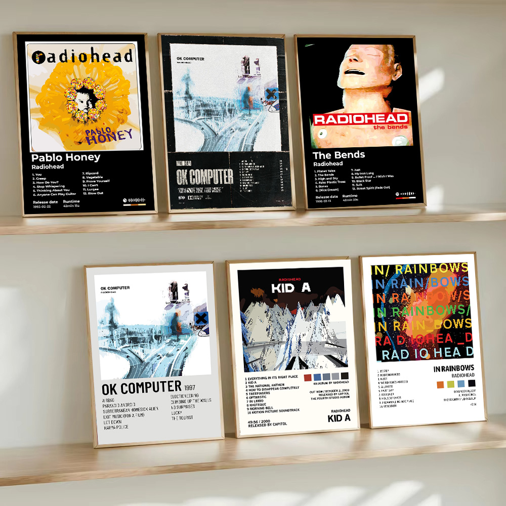 Musical Instrument Painting - Affiches du groupe de rock Radiohead,