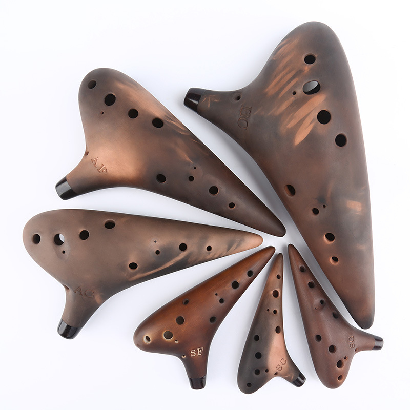Musical Instrument Qin - Ocarina en céramique d'argile violette, tons