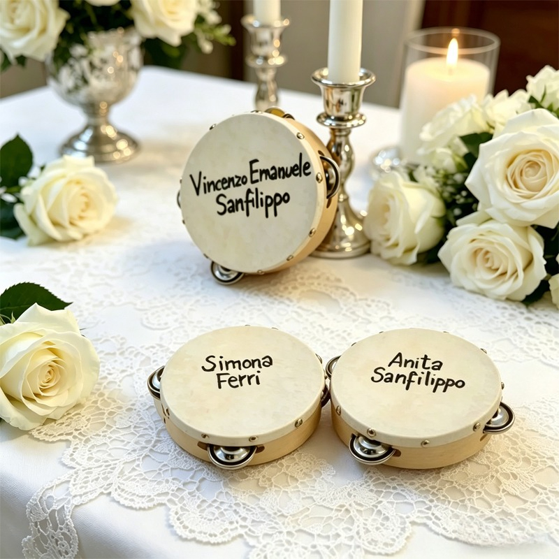 Musical Instrument With Name - 3/5 PIÈCES ﻿ Tambourins de mariage
