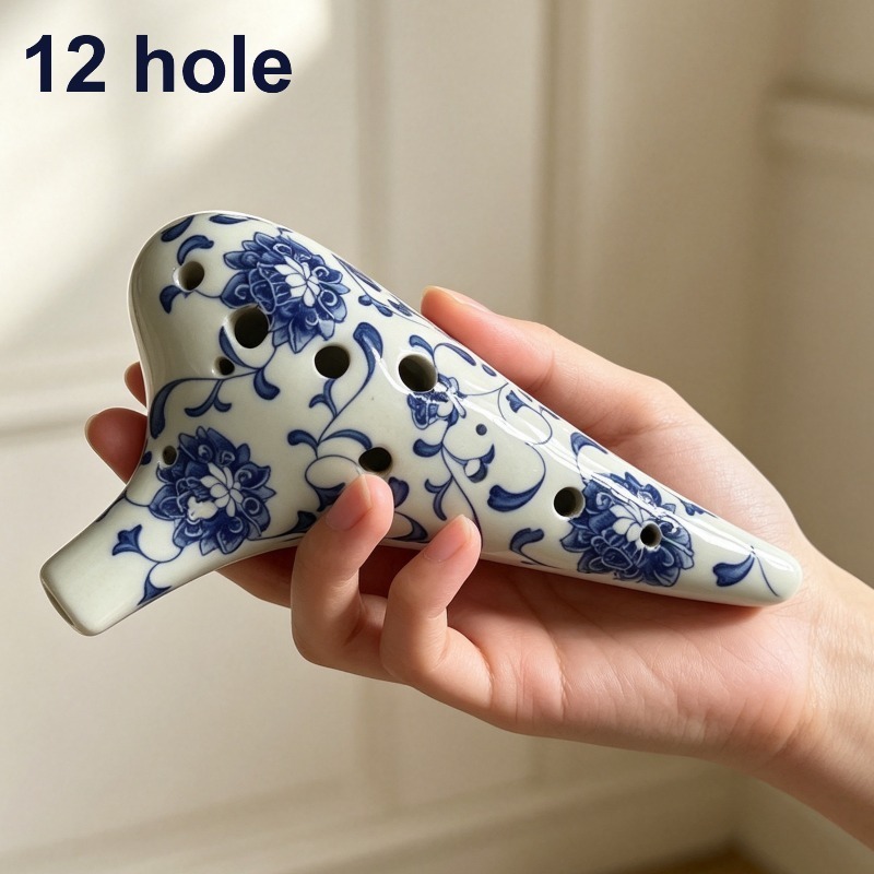 Musical Instrument Qin - Ocarina professionnelle à 12 trous, flûte