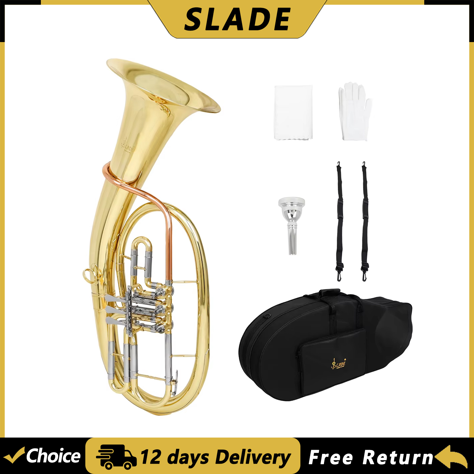 Musical Instrument Euphonium - SLADE LDT910 Euphonium Bb à 3
