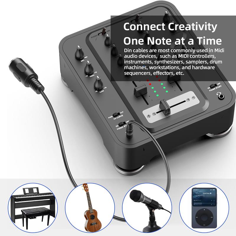 Musical Instrument Video - Câble convertisseur MIDI DIN 5 vers