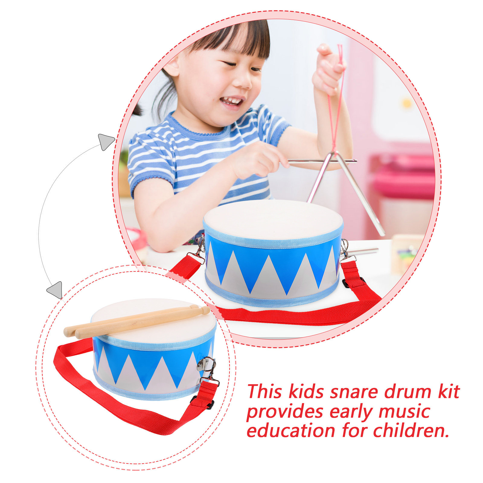1 ensemble de tambours en bois - Musical Instrument Kids avis et prix