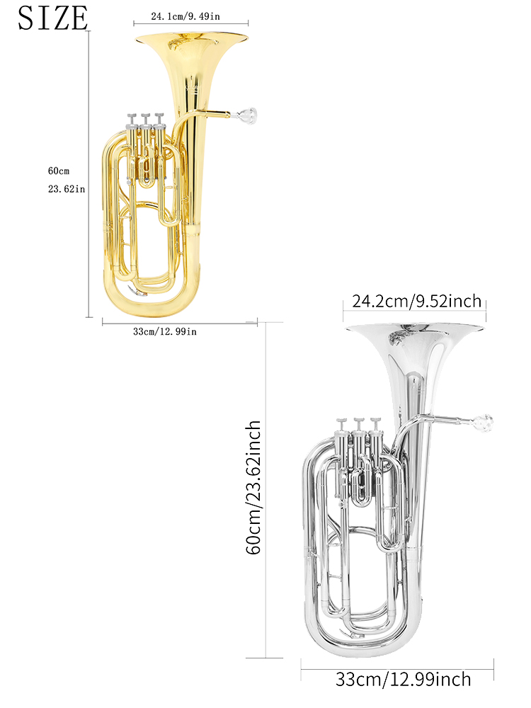 SLADEBb Cor Ténor Si Bémol à 3 - Musical Instrument Euphonium avis et prix